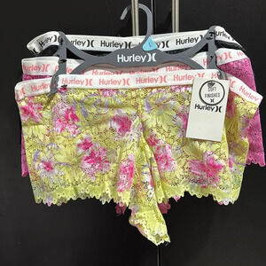 Hurley Classic Boyshort Mid-rise Lace Stretch Panties 3 pack